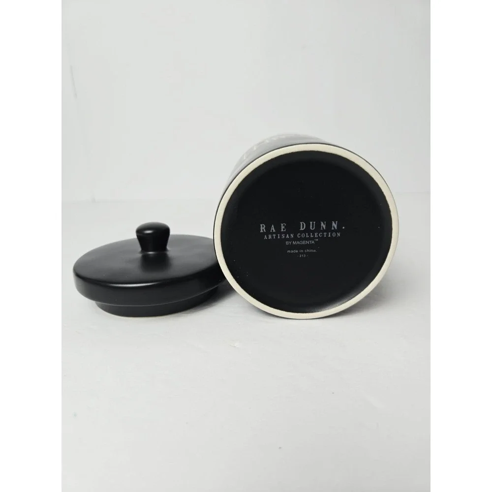 Rae Dunn Things Jar black Canister Kitchen Bathroom‎ Vanity NEW